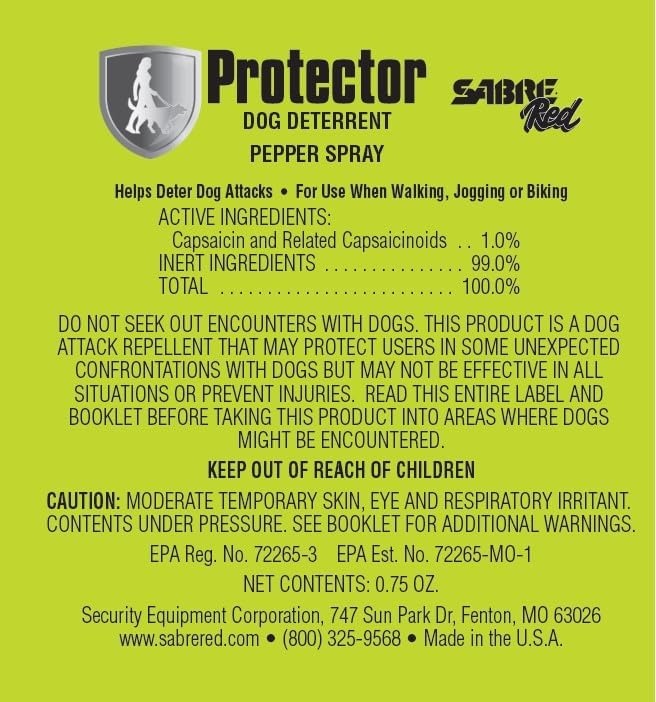 image:imageSABRE Protector Dog Spray with Key Ring 14 Bursts 12Foot 4Meter Range Humane Dog Attack Deterrent Maximum Strength Allowed By EPAGreen